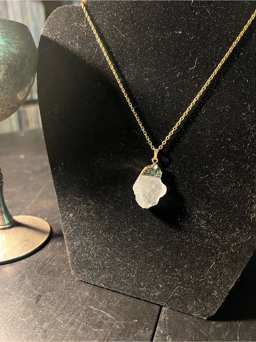 Clear Quartz Gold-Dipped Crystal Pendant Necklace - Picture 5 of 5
